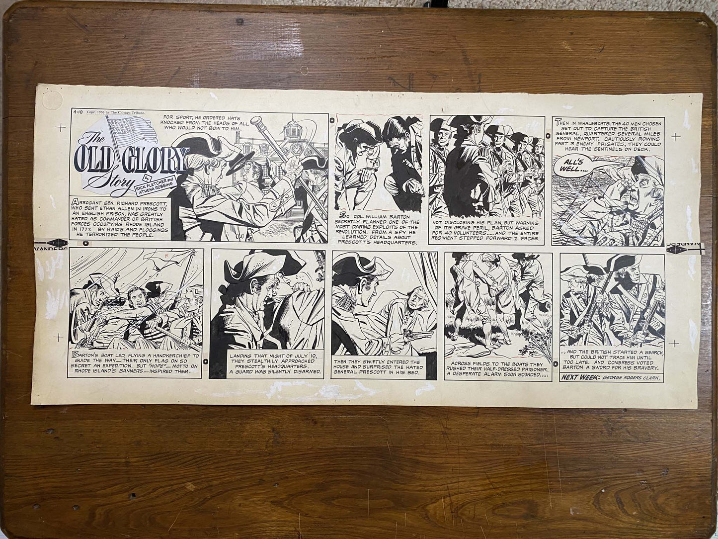 The Old Glory Story: History of the American Flag 4/10/55 Original Art Illustration | Fletcher Studio