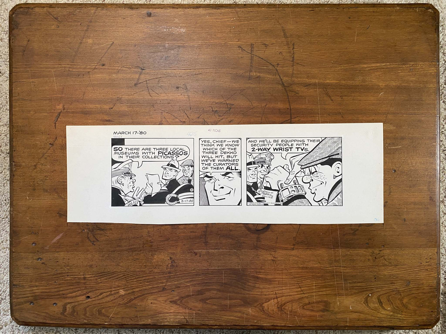 Dick Tracy Daily 3/17/80 Original Art Illustration | Fletcher Studio