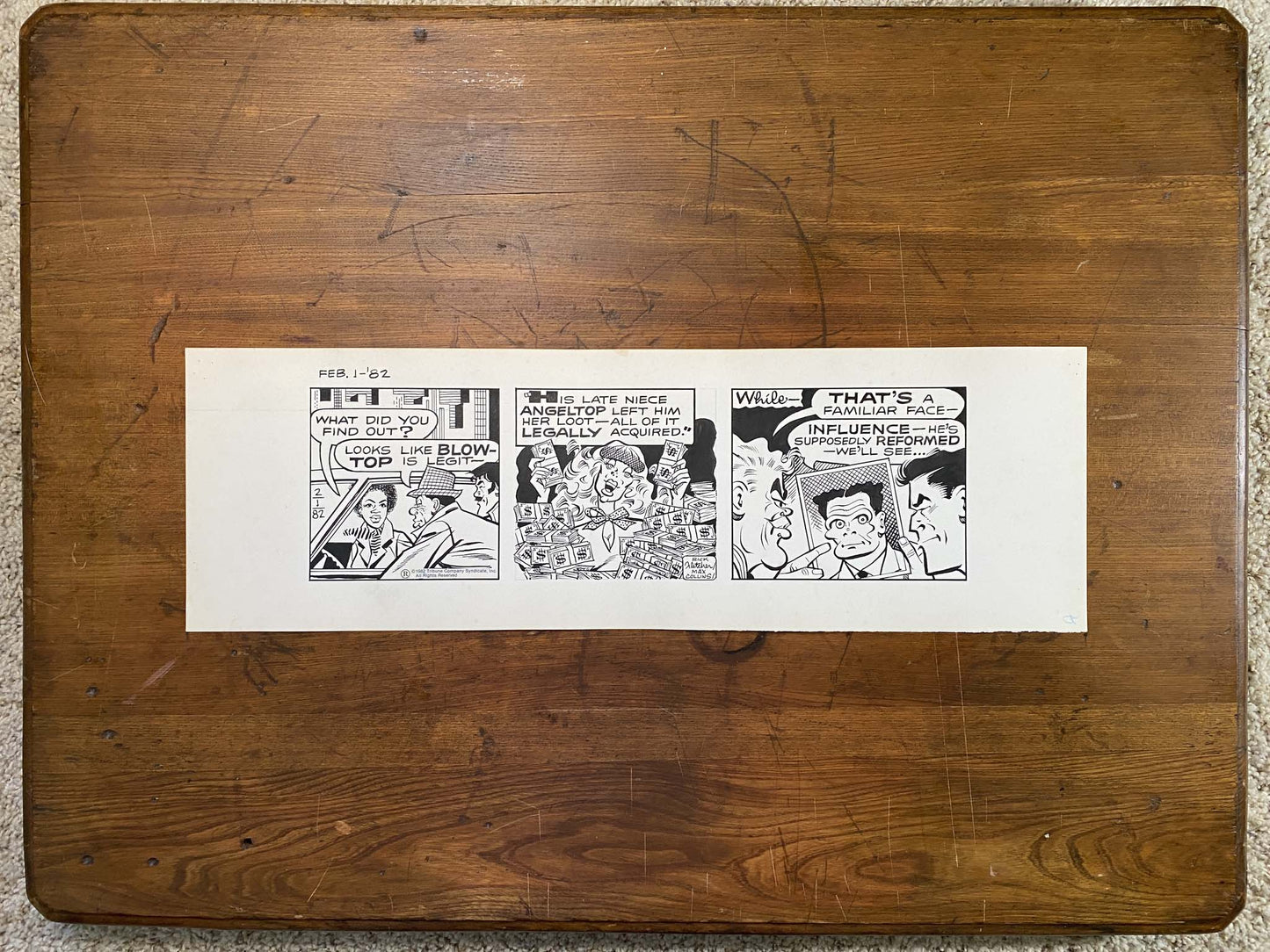 Dick Tracy Daily 2/1/82 Original Art Illustration | Fletcher Studio