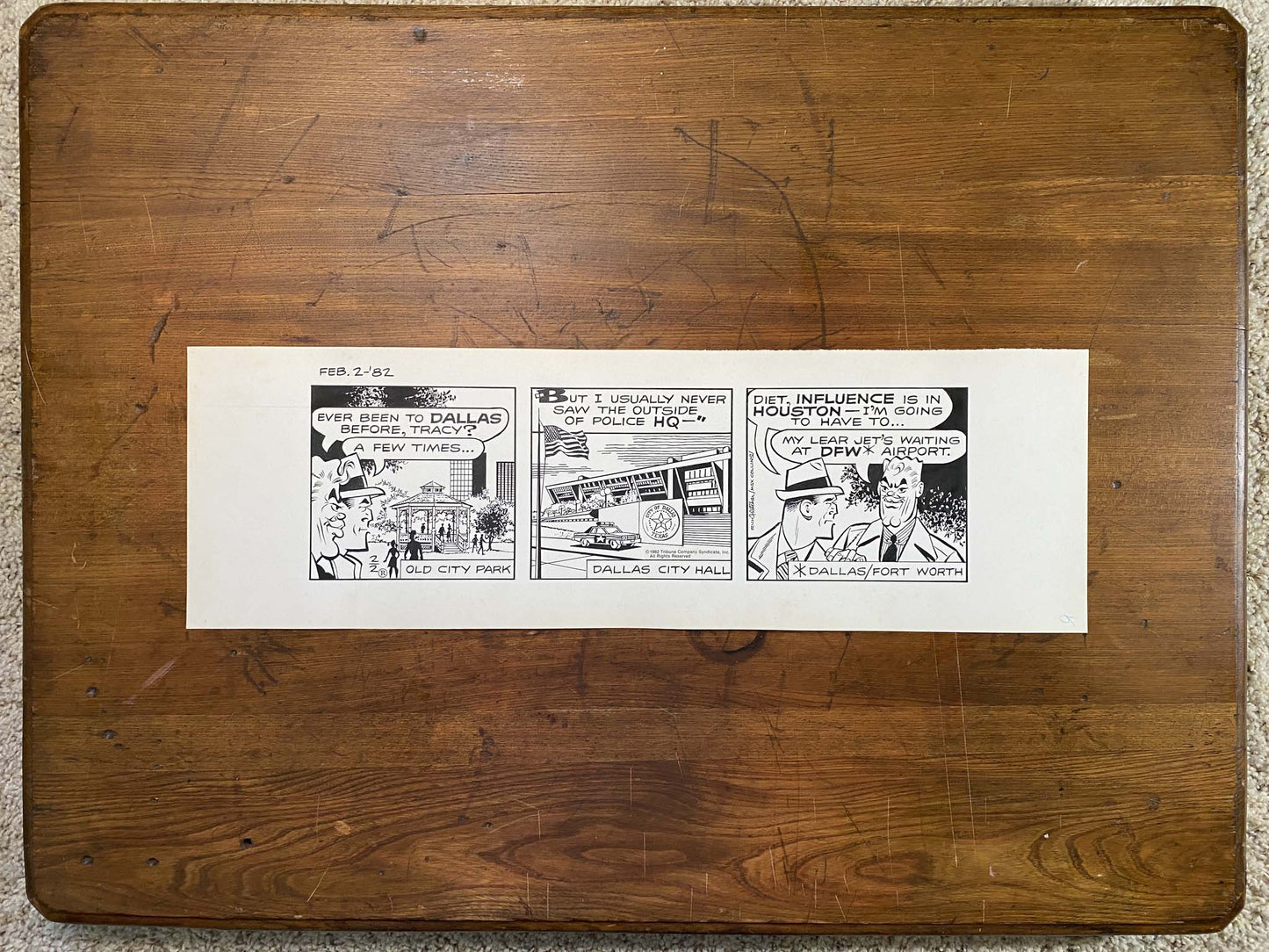 Dick Tracy Daily 2/2/82 Original Art Illustration | Fletcher Studio
