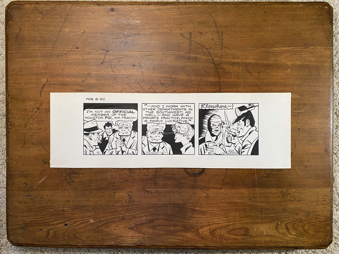 Dick Tracy Daily 2/8/82 Original Art Illustration | Fletcher Studio