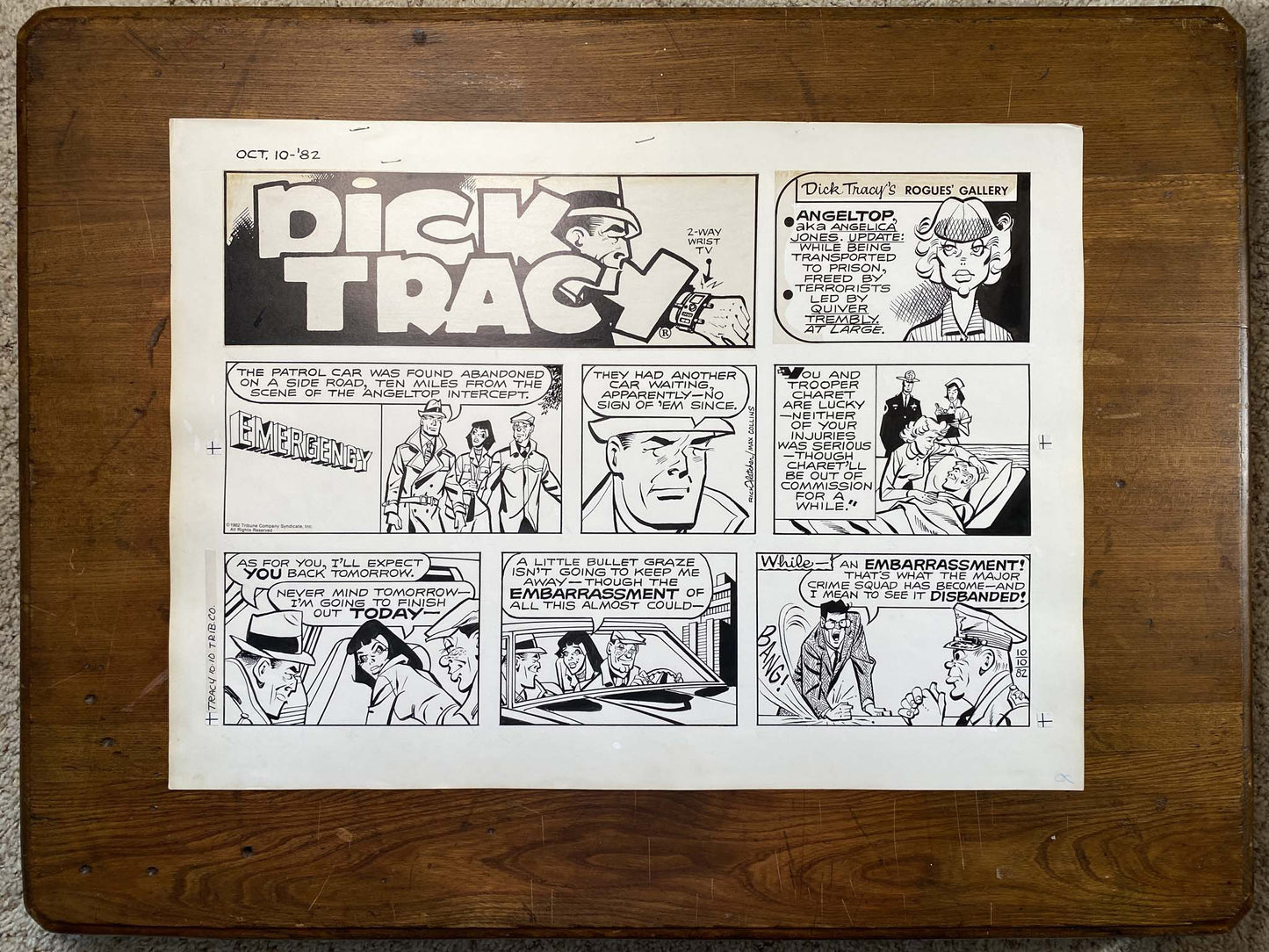 Dick Tracy Sunday 10/10/82 Original Art Illustration | Fletcher Studio