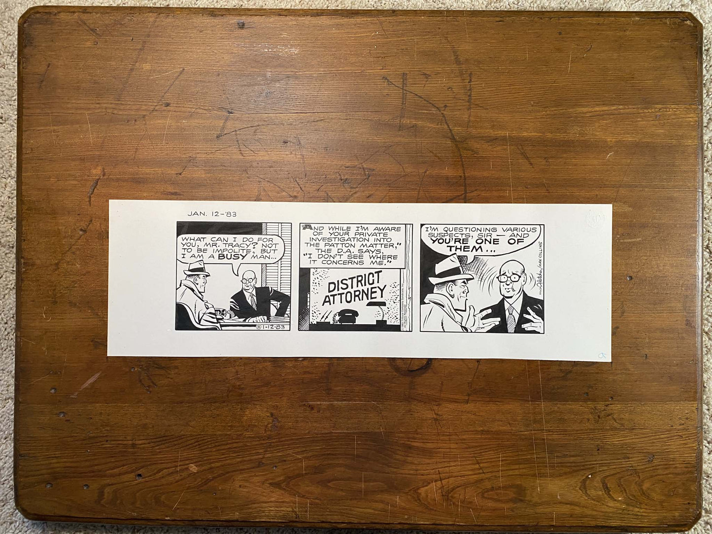 Dick Tracy Daily 1/12/83 Original Art Illustration | Fletcher Studio