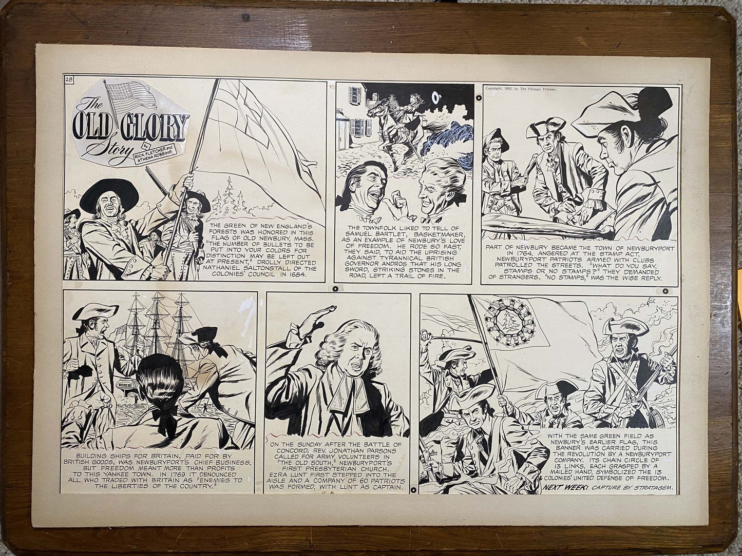 The Old Glory Story: History of the American Flag 8/8/53 Original Art Illustration | Fletcher Studio