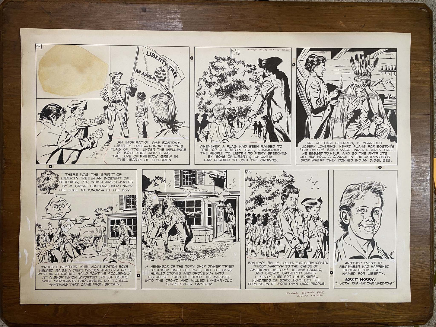 The Old Glory Story: History of the American Flag 9/5/53 Original Art Illustration | Fletcher Studio