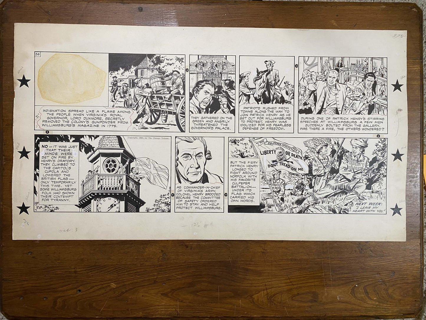 The Old Glory Story: History of the American Flag 10/3/53 Original Art Illustration | Fletcher Studio