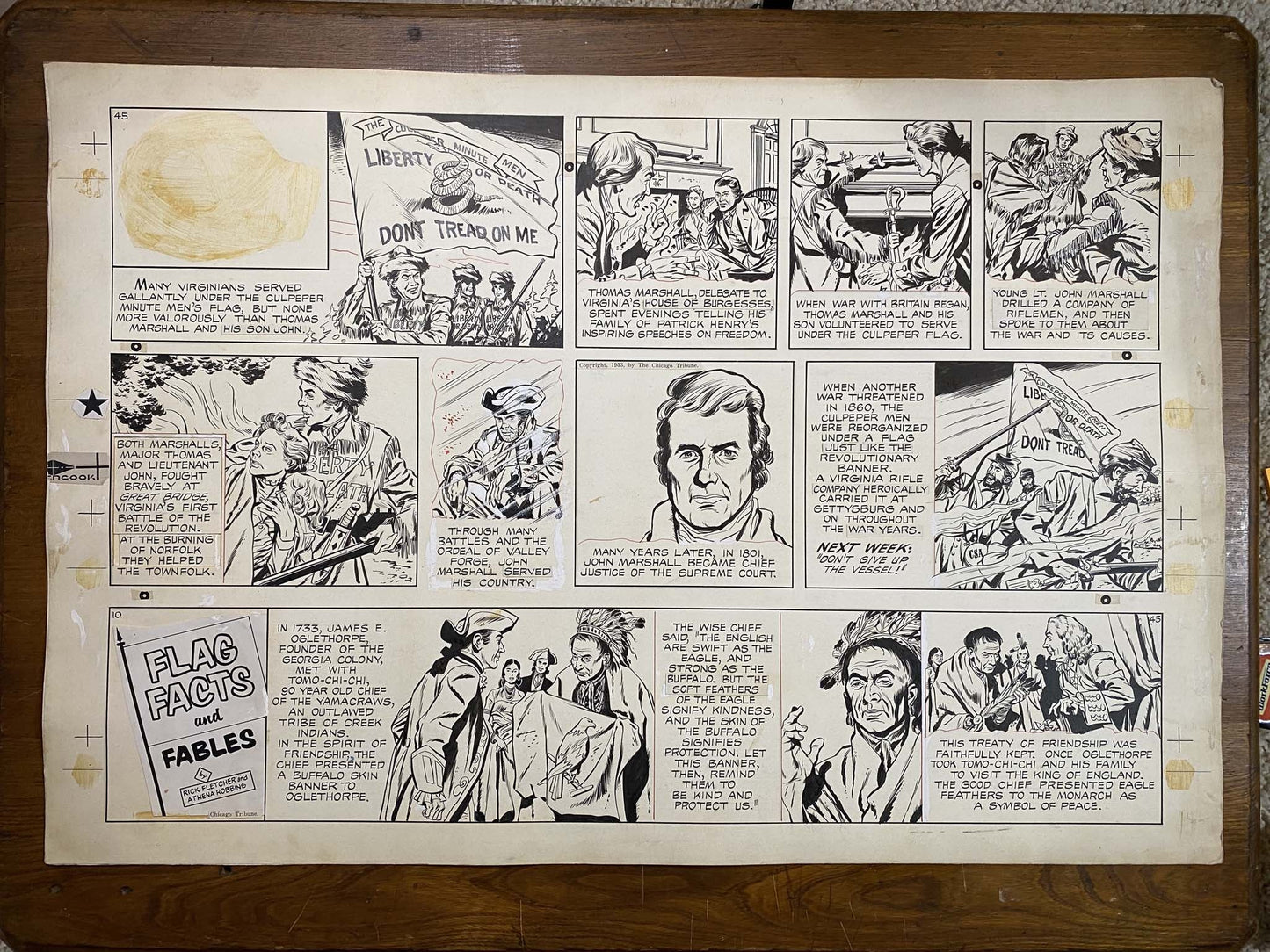 The Old Glory Story: History of the American Flag 12/5/53 Original Art Illustration | Fletcher Studio