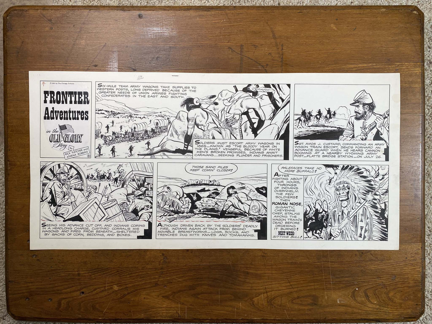 Frontier Adventures in the Old Glory Story 8/1/65 Original Art Illustration | Fletcher Studio