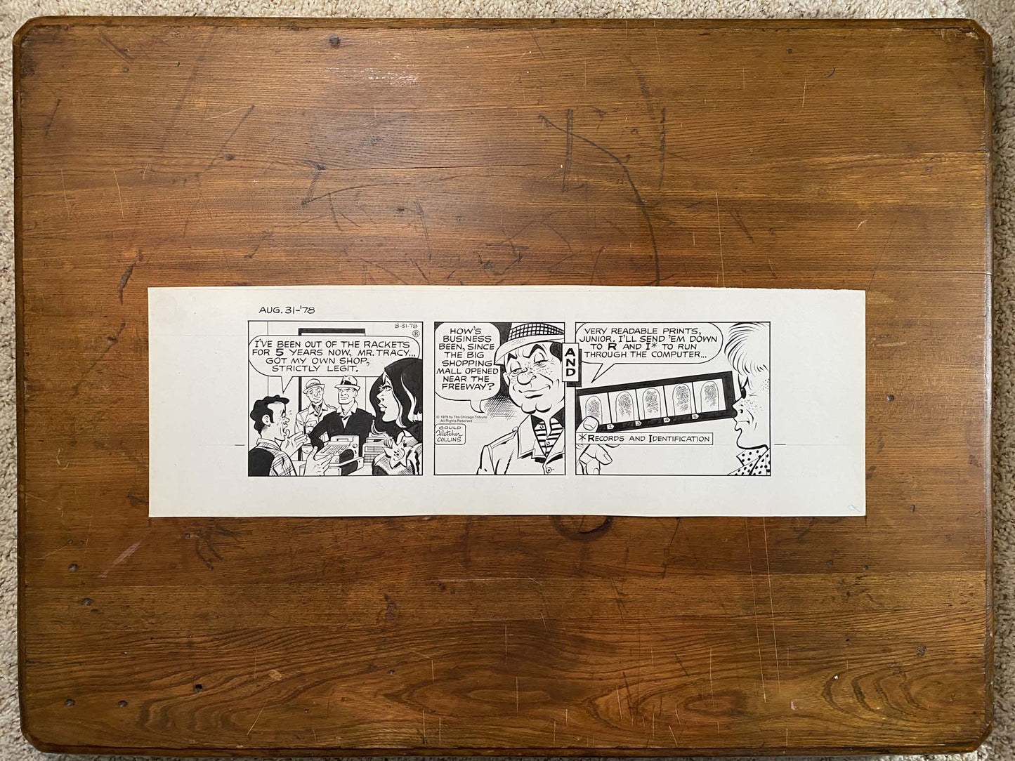 Dick Tracy Daily 8/31/78 Original Art Illustration | Fletcher Studio