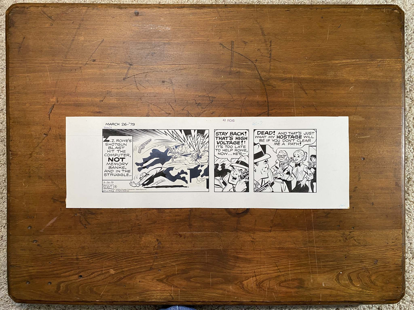 Dick Tracy Daily 3/26/79 Original Art Illustration | Fletcher Studio