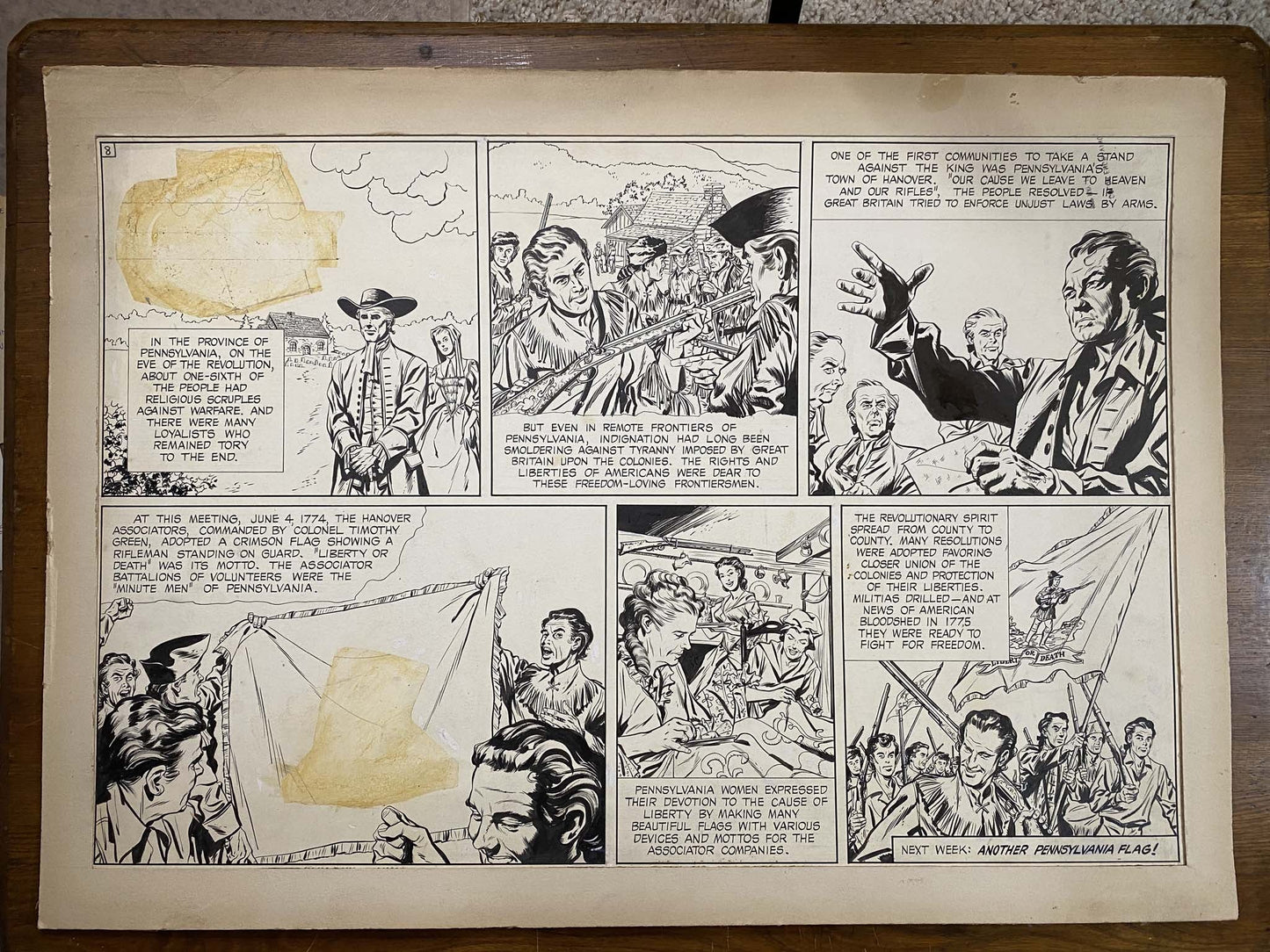 The Old Glory Story: History of the American Flag 3/14/53 Original Art Illustration | Fletcher Studio