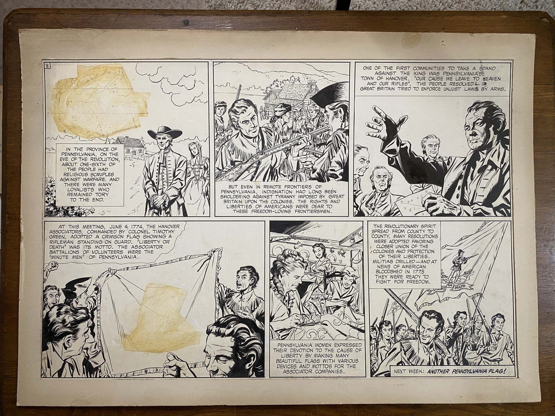 The Old Glory Story: History of the American Flag 3/14/53 Original Art Illustration | Fletcher Studio