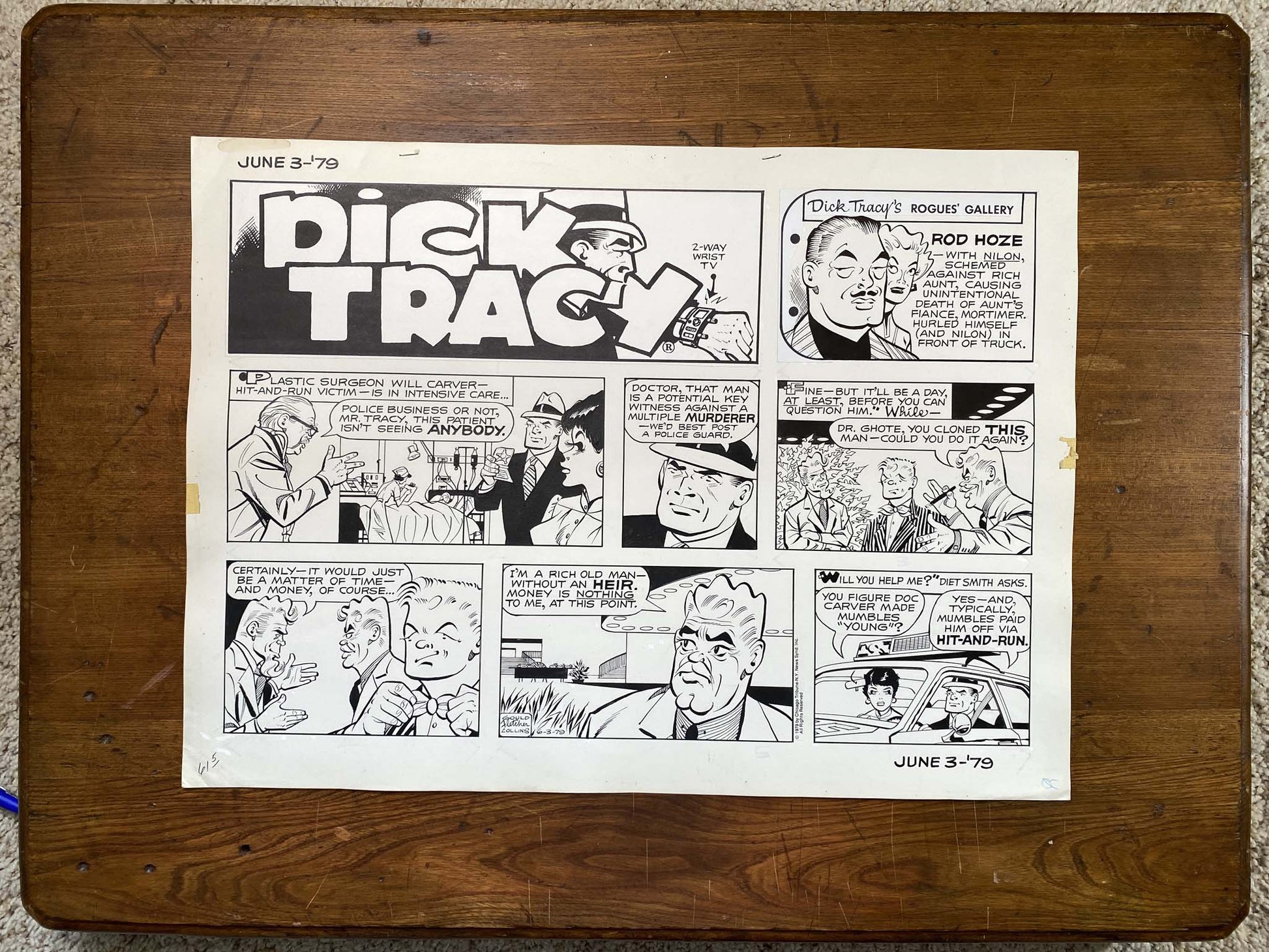 Dick Tracy Sunday 6/3/79 Original Art Illustration | Fletcher Studio