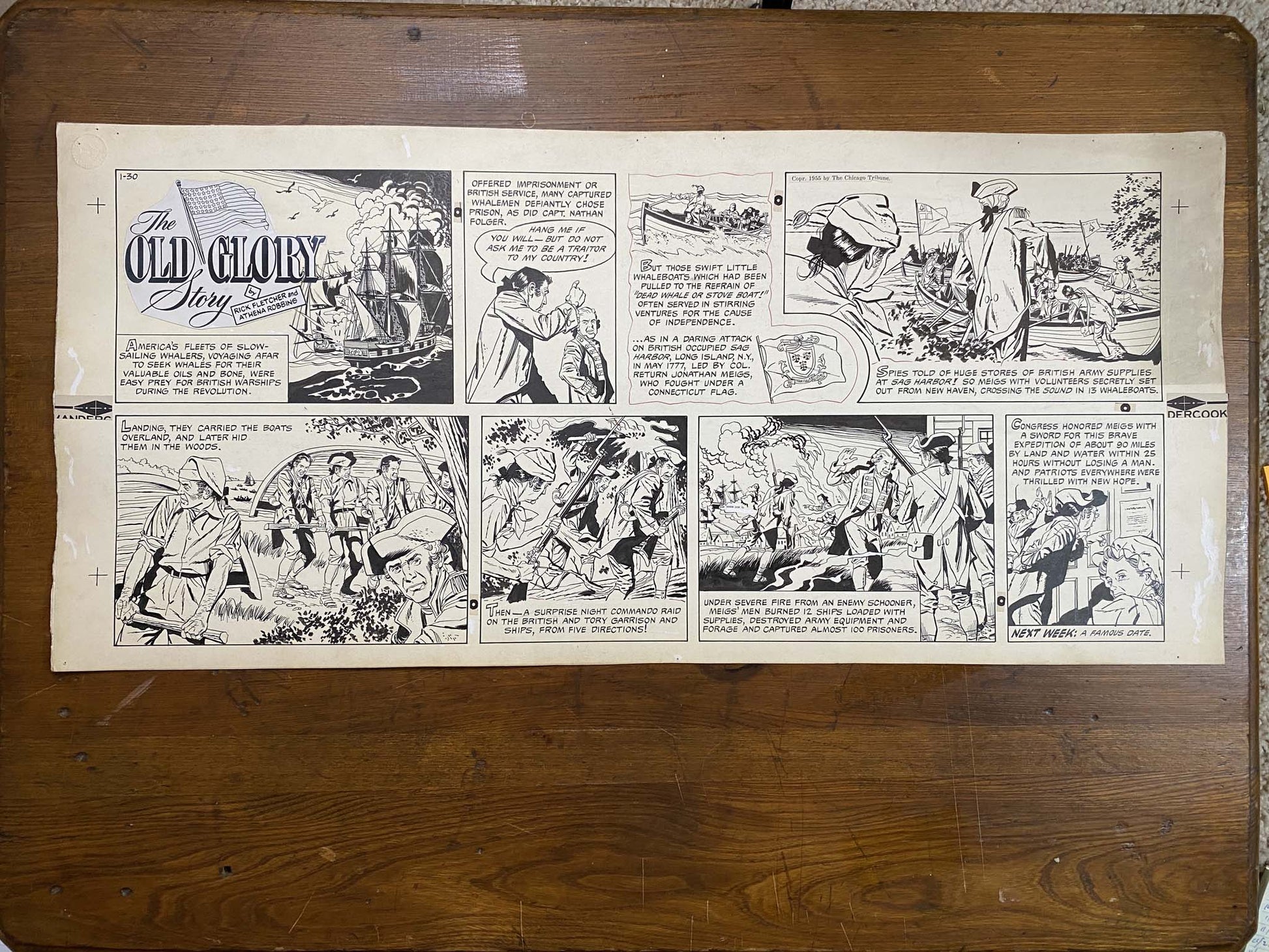 The Old Glory Story: History of the American Flag 1/30/55 Original Art Illustration | Fletcher Studio