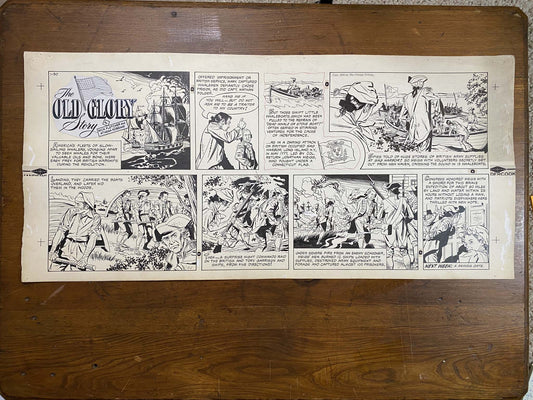 The Old Glory Story: History of the American Flag 1/30/55 Original Art Illustration | Fletcher Studio