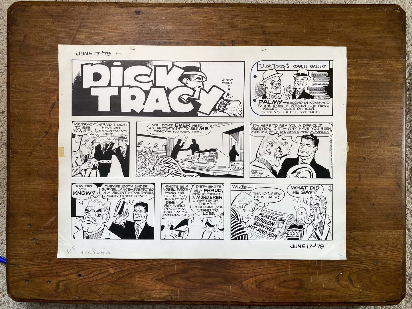 Dick Tracy Sunday 6/17/79 Original Art Illustration | Fletcher Studio