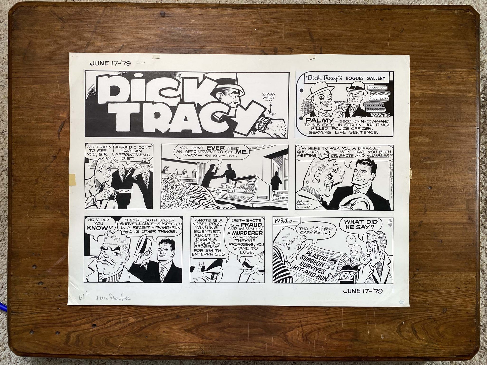 Dick Tracy Sunday 6/17/79 Original Art Illustration | Fletcher Studio