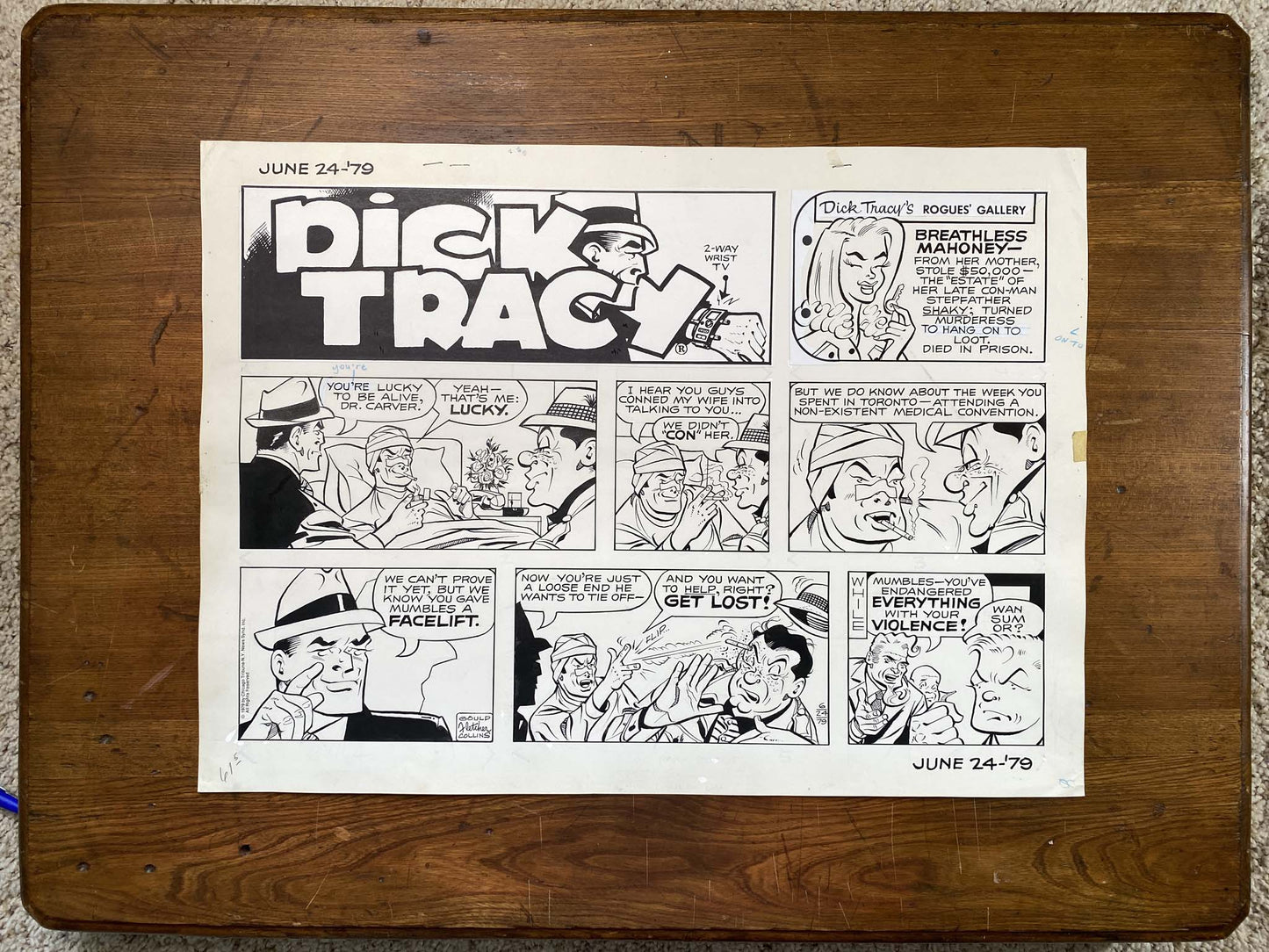Dick Tracy Sunday 6/24/79 Original Art Illustration | Fletcher Studio