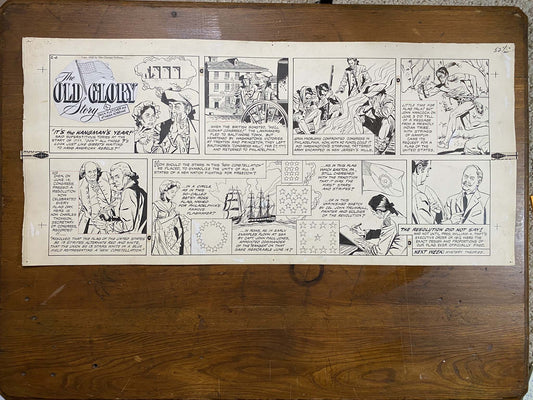 The Old Glory Story: History of the American Flag 2/6/55 Original Art Illustration | Fletcher Studio