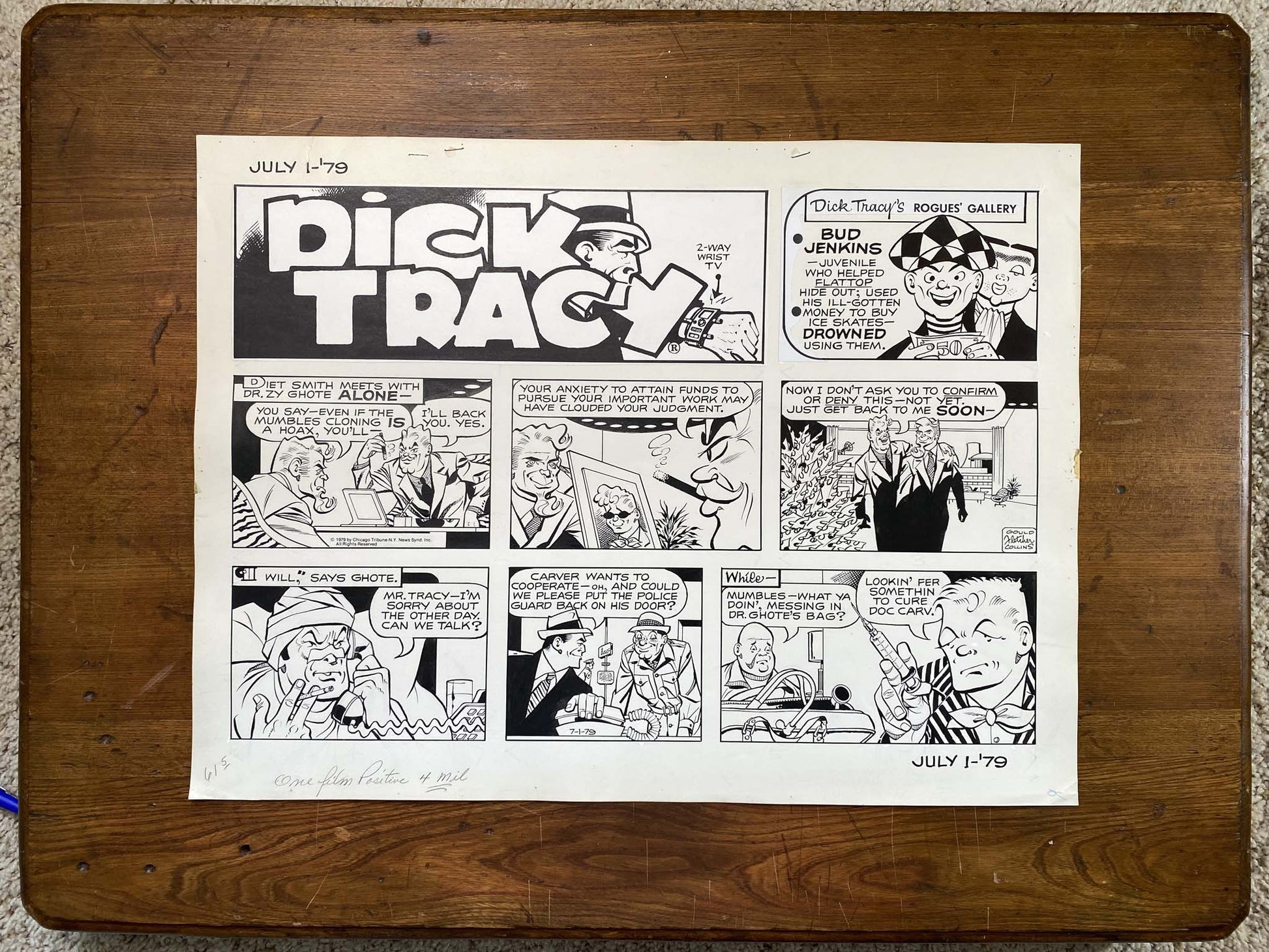 Dick Tracy Sunday 7/1/79 Original Art Illustration | Fletcher Studio