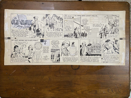 The Old Glory Story: History of the American Flag 2/13/55 Original Art Illustration | Fletcher Studio