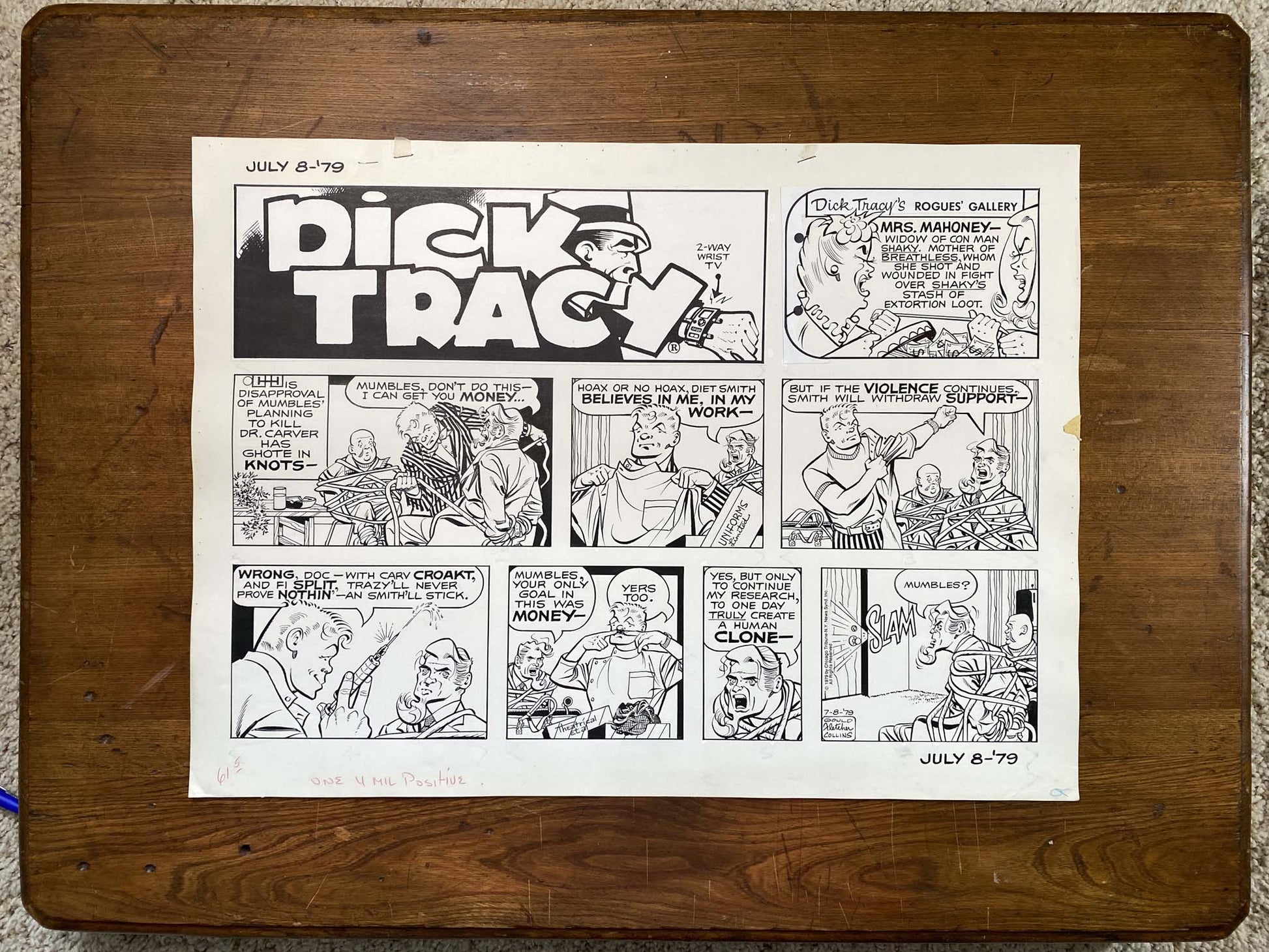 Dick Tracy Sunday 7/8/79 Original Art Illustration | Fletcher Studio