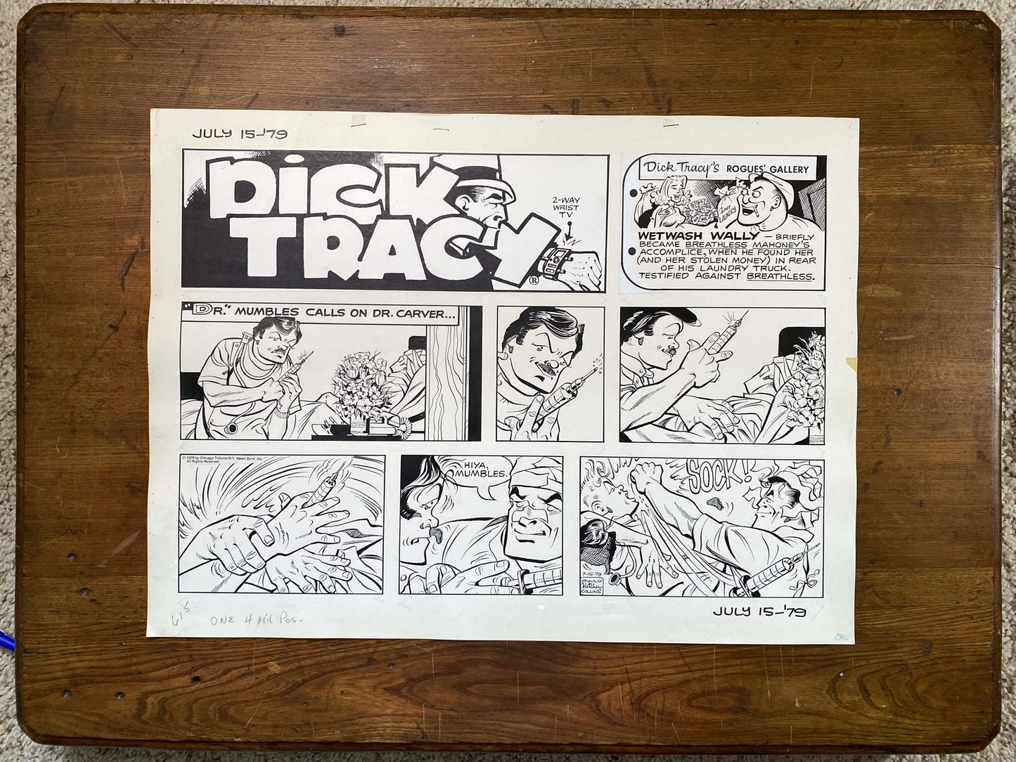 Dick Tracy Sunday 7/15/79 Original Art Illustration | Fletcher Studio