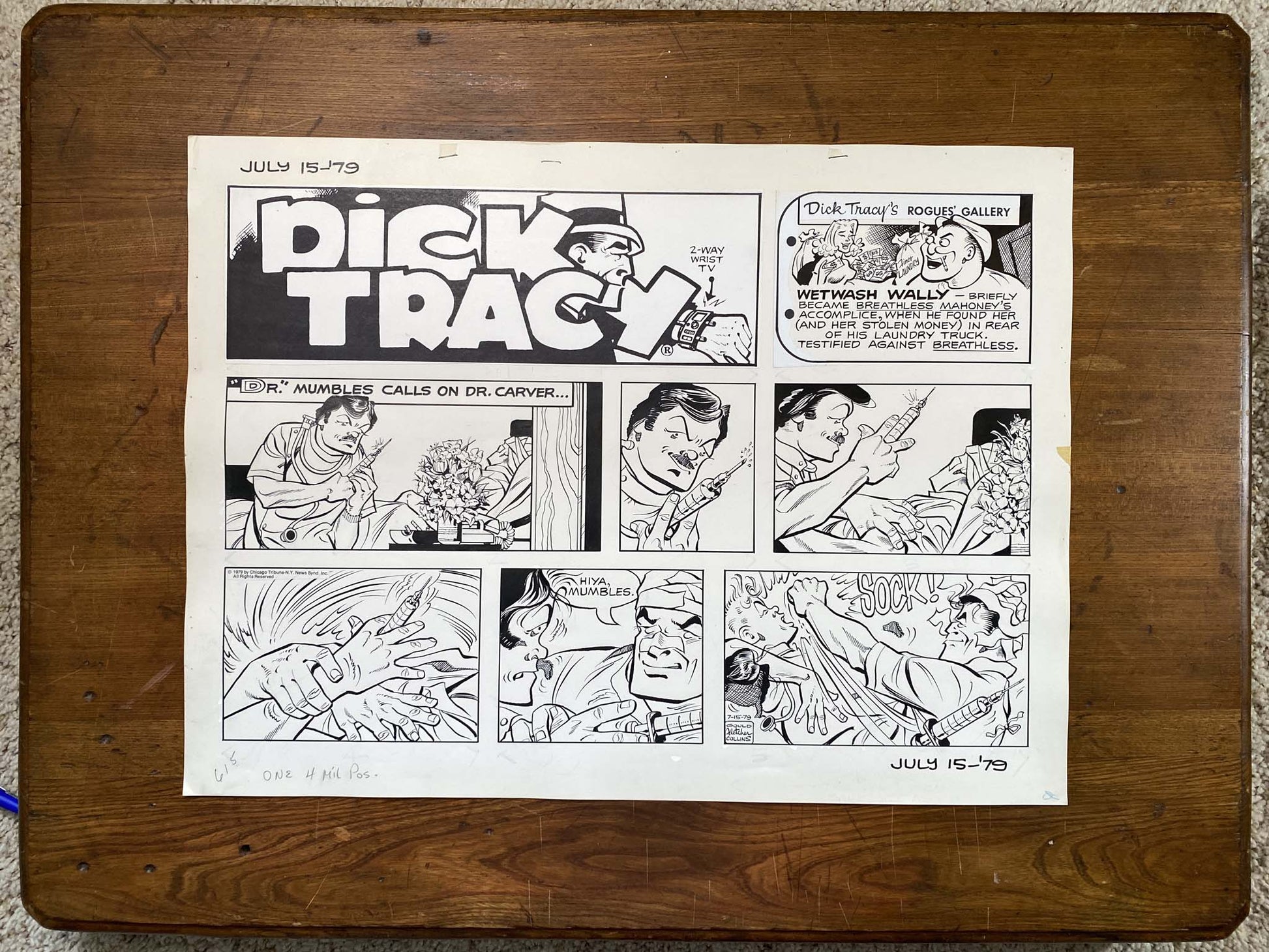 Dick Tracy Sunday 7/15/79 Original Art Illustration | Fletcher Studio