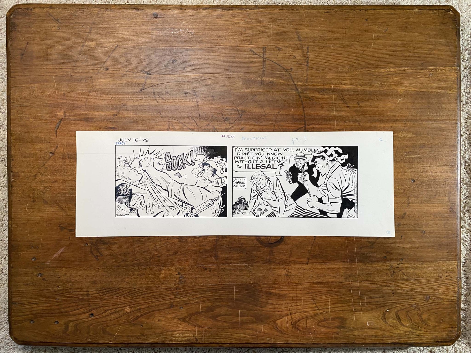 Dick Tracy Daily 7/16/79 Original Art Illustration | Fletcher Studio