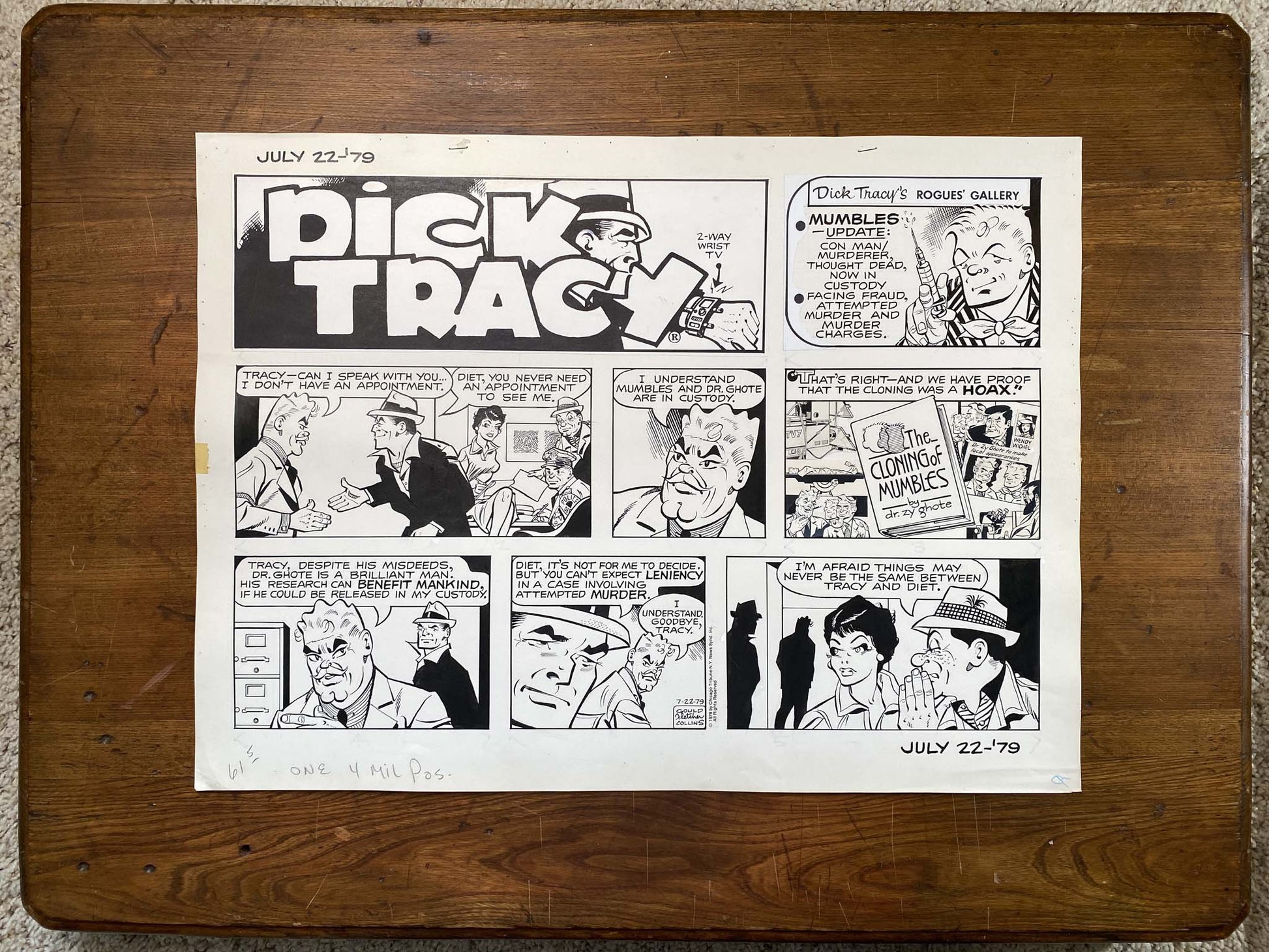 Dick Tracy Sunday 7/22/79 Original Art Illustration | Fletcher Studio