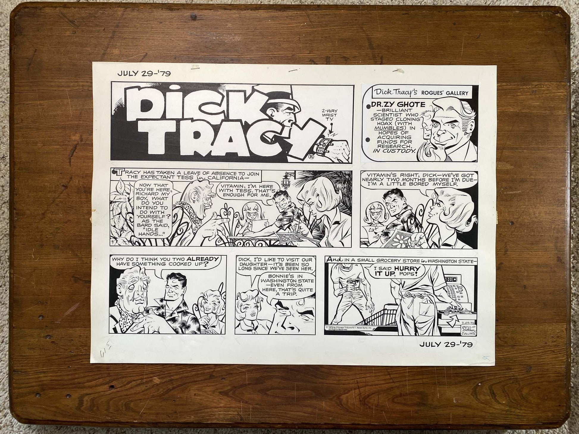 Dick Tracy Sunday 7/29/79 Original Art Illustration | Fletcher Studio
