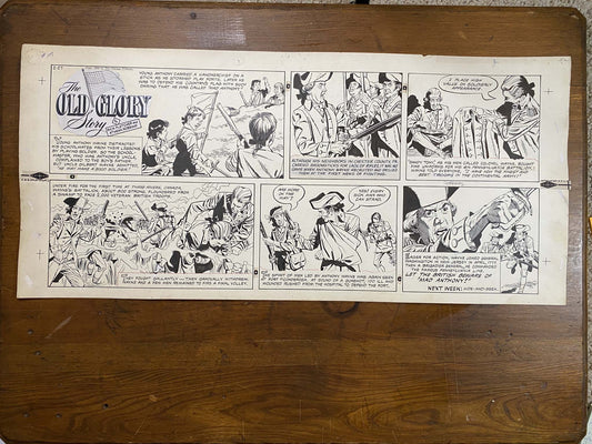 The Old Glory Story: History of the American Flag 2/27/55 Original Art Illustration | Fletcher Studio