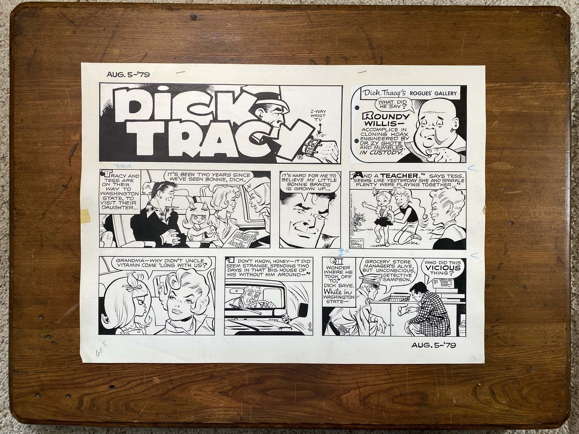 Dick Tracy Sunday 8/5/79 Original Art Illustration | Fletcher Studio
