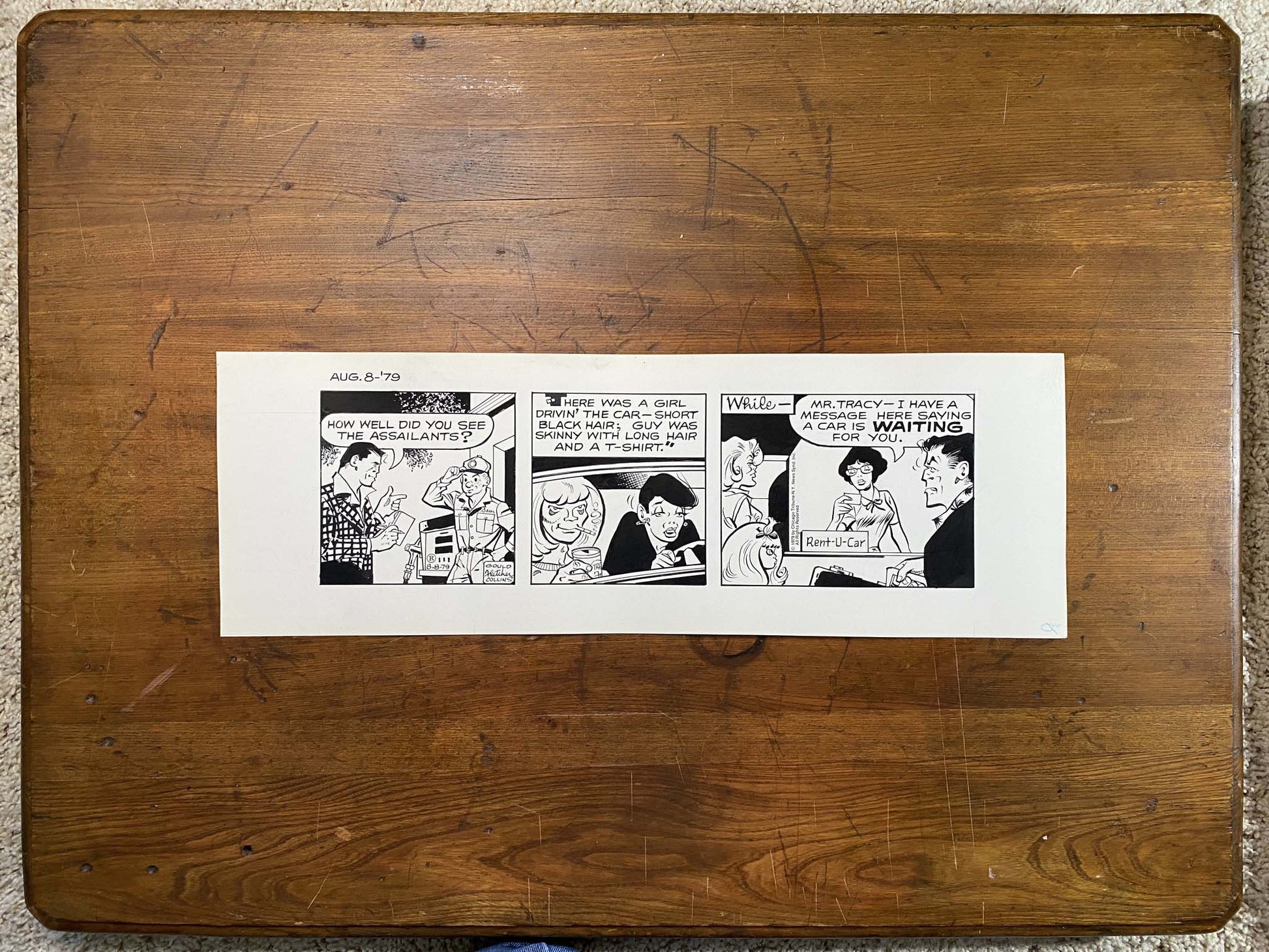 Dick Tracy Daily 8/8/79 Original Art Illustration | Fletcher Studio