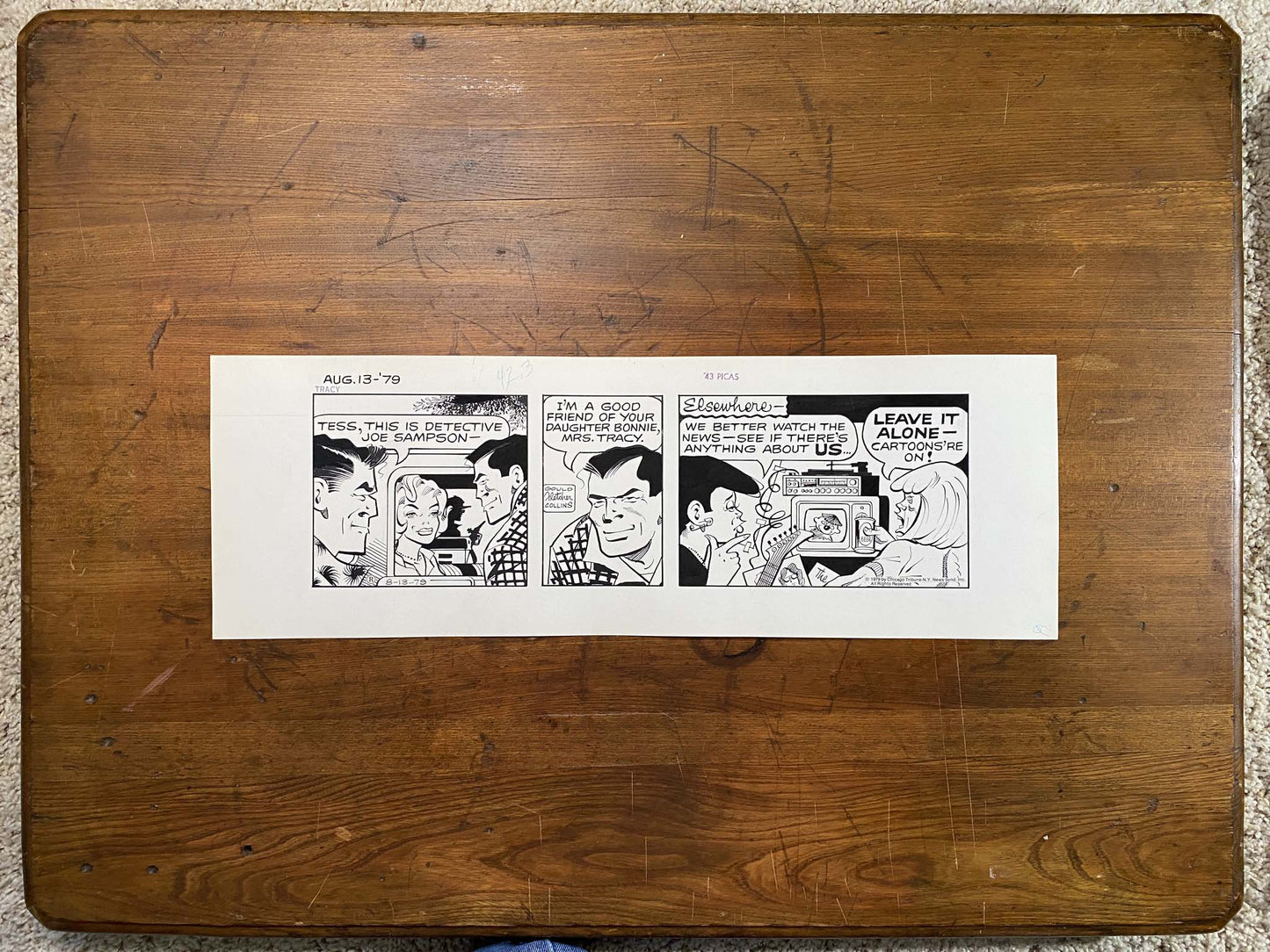 Dick Tracy Daily 8/13/79 Original Art Illustration | Fletcher Studio