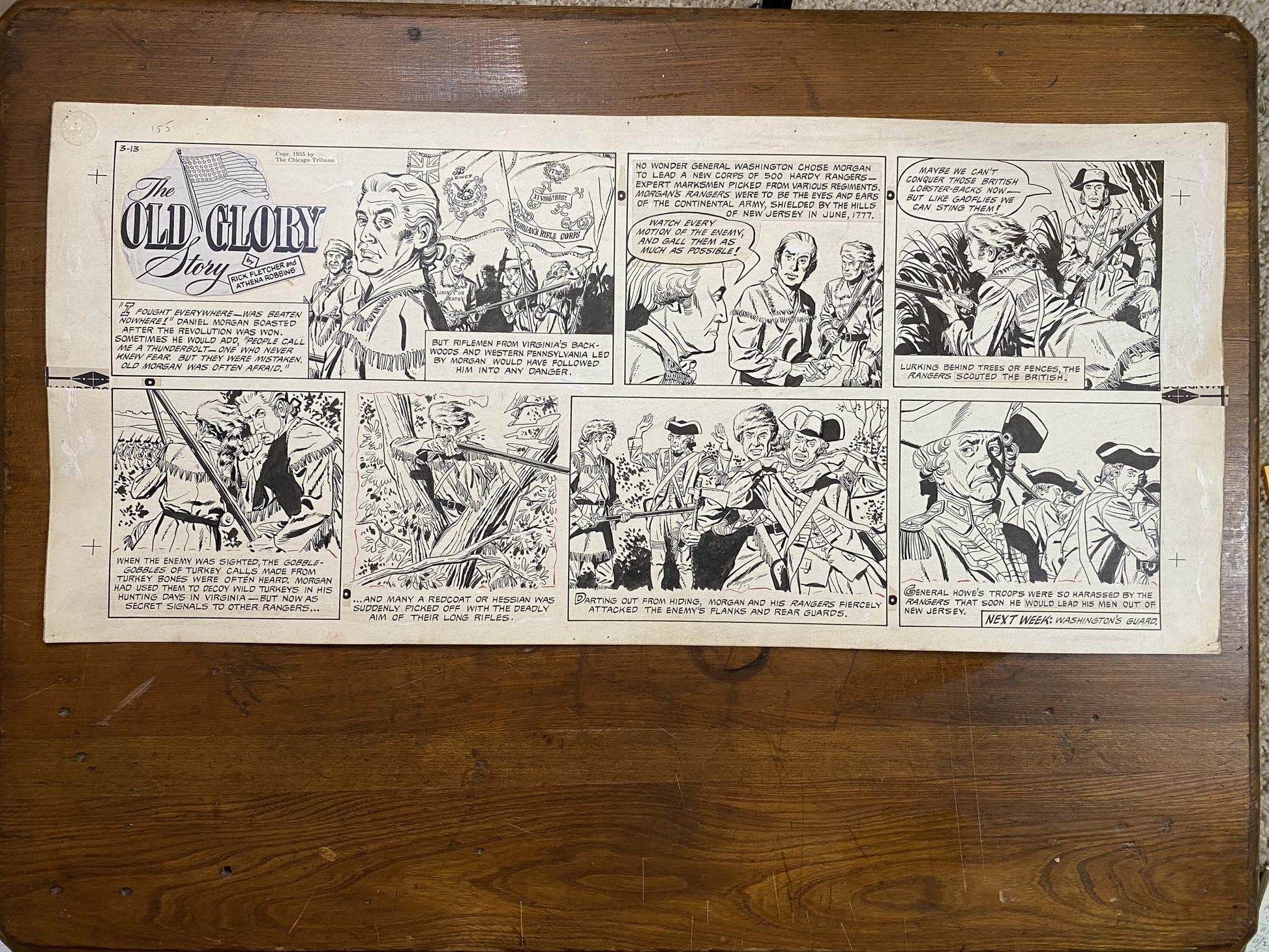 The Old Glory Story: History of the American Flag 3/13/55 Original Art Illustration | Fletcher Studio