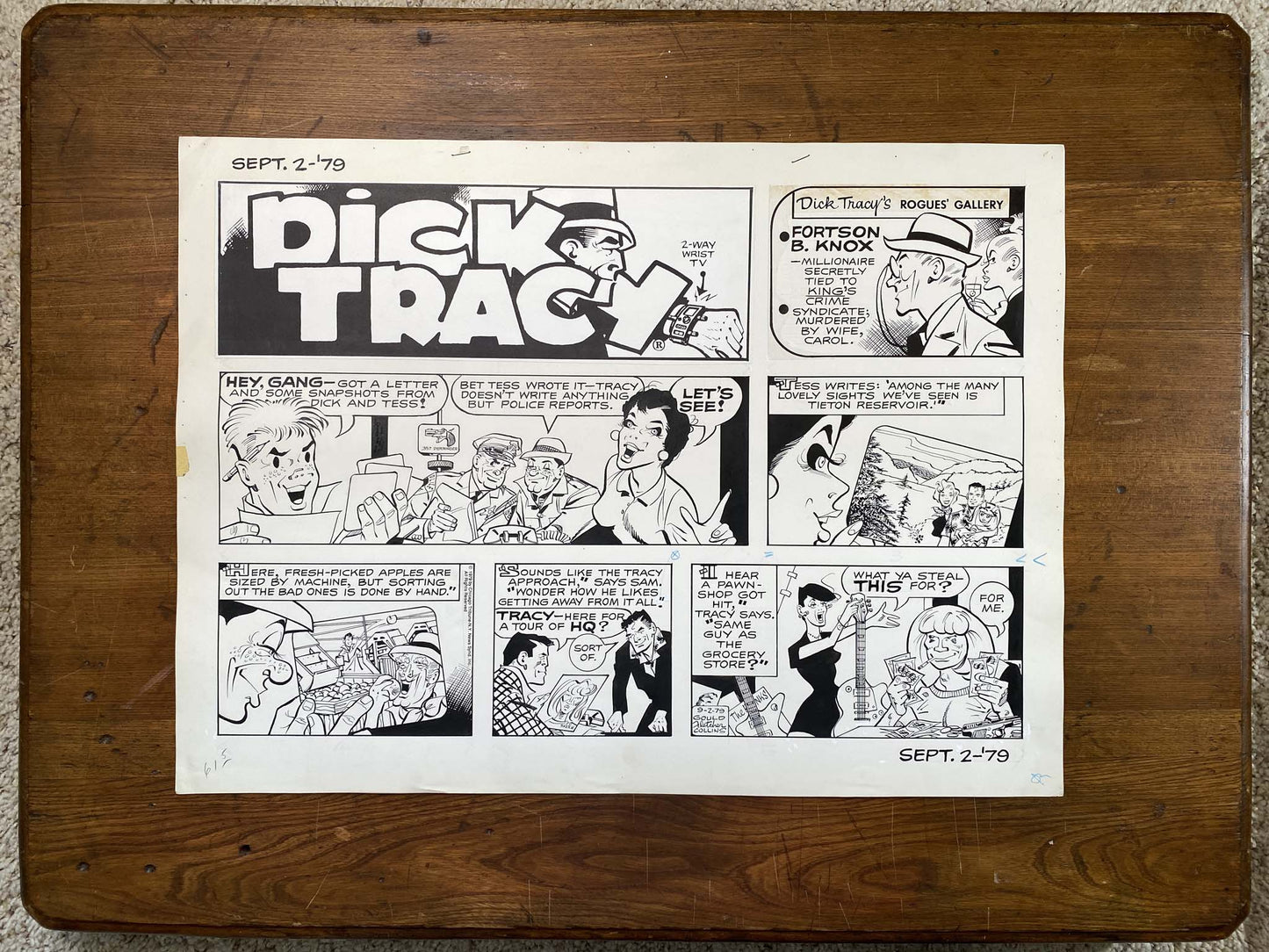 Dick Tracy Sunday 9/2/79 Original Art Illustration | Fletcher Studio