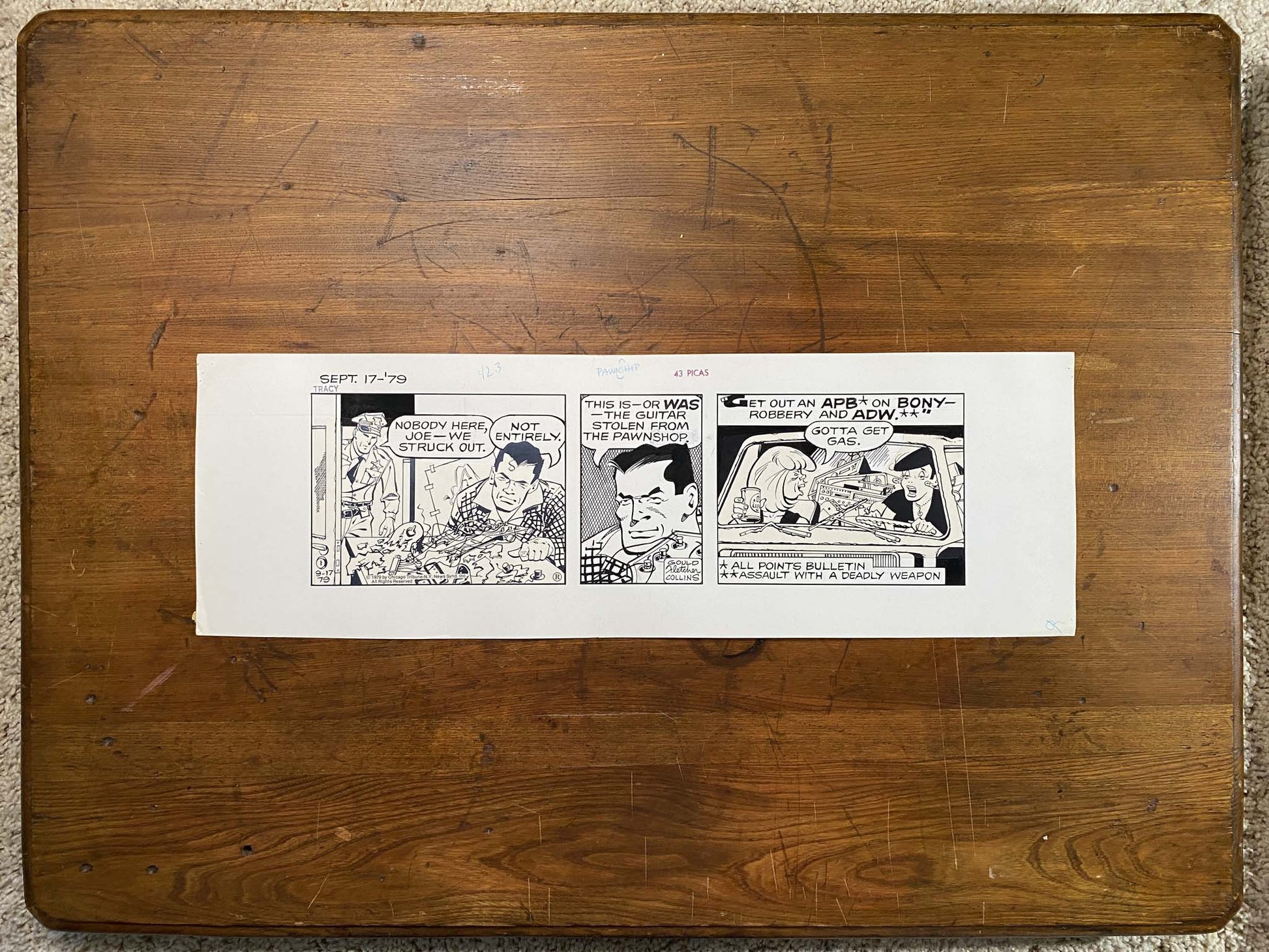 Dick Tracy Daily 9/17/79 Original Art Illustration | Fletcher Studio