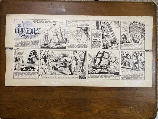 The Old Glory Story: History of the American Flag 3/27/55 Original Art Illustration | Fletcher Studio