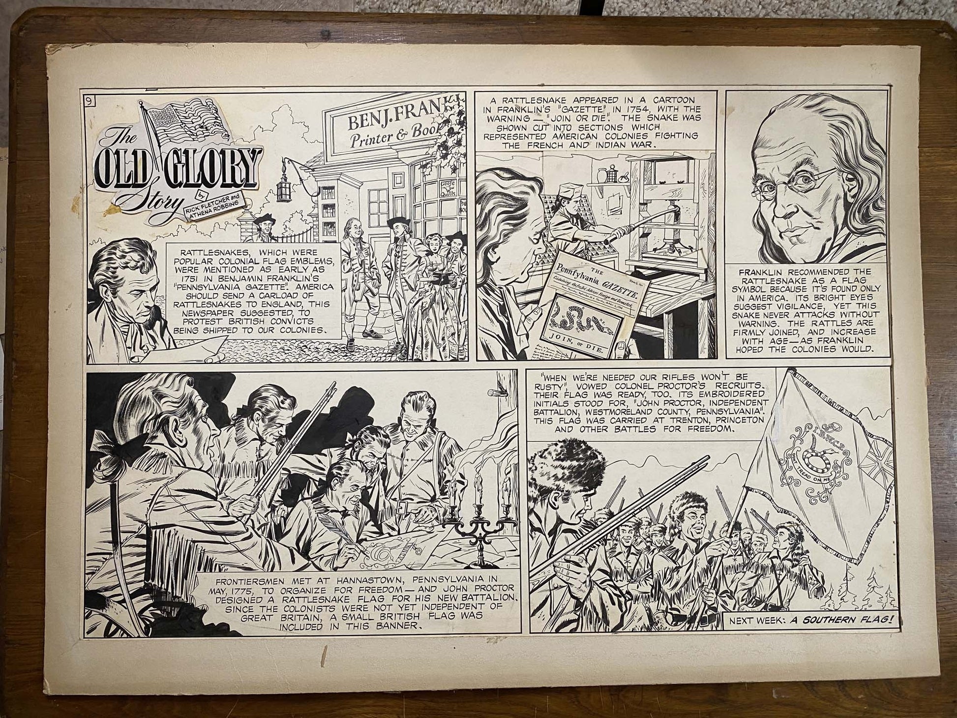 The Old Glory Story: History of the American Flag 3/21/53 Original Art Illustration | Fletcher Studio