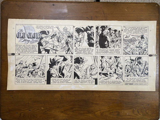 The Old Glory Story: History of the American Flag 4/10/55 Original Art Illustration | Fletcher Studio