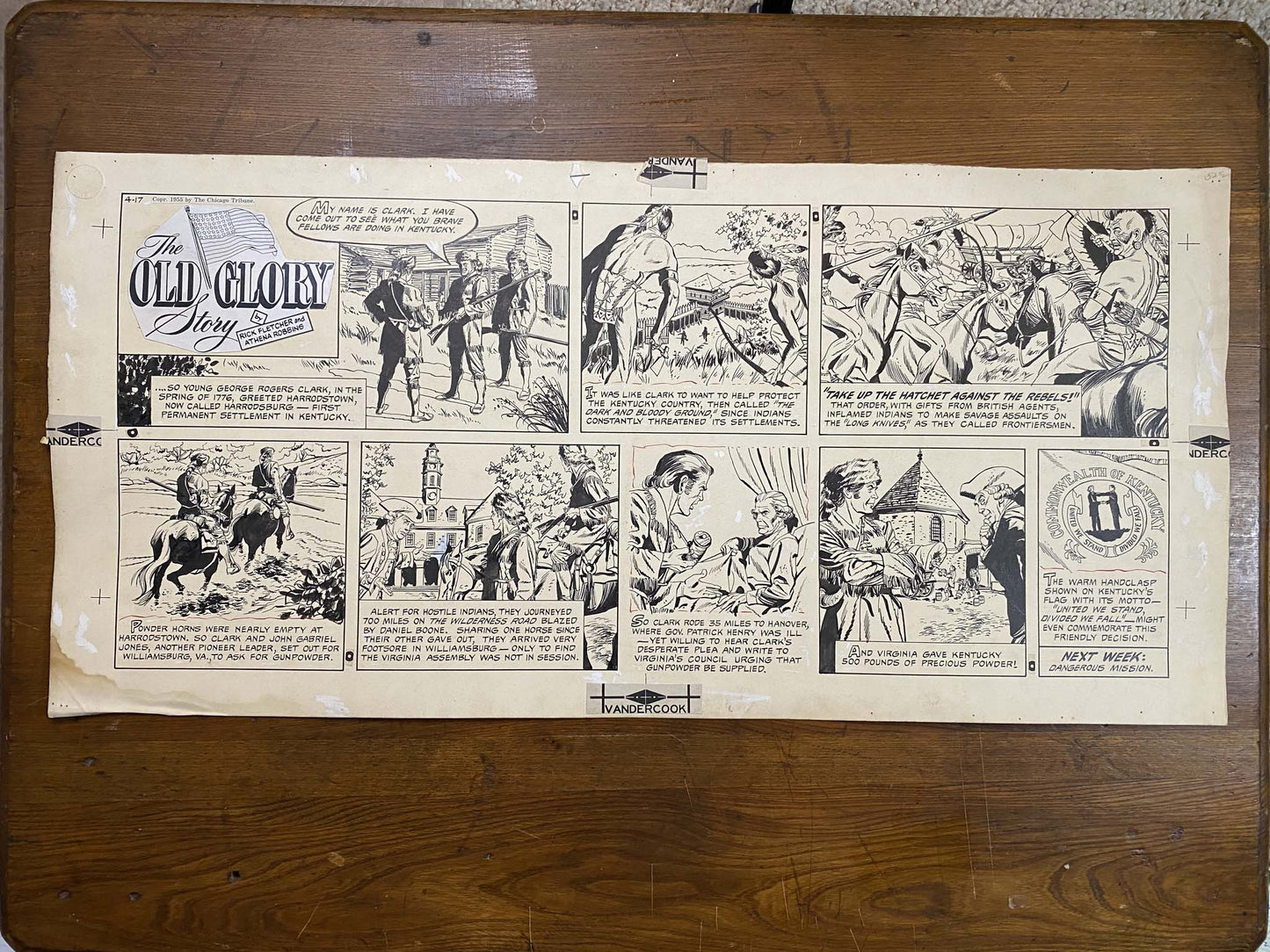 The Old Glory Story: History of the American Flag 4/17/55 Original Art Illustration | Fletcher Studio