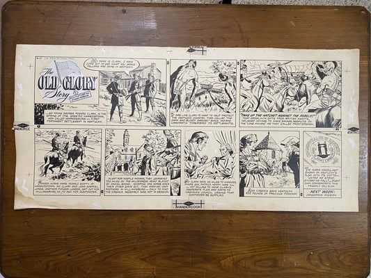 The Old Glory Story: History of the American Flag 4/17/55 Original Art Illustration | Fletcher Studio