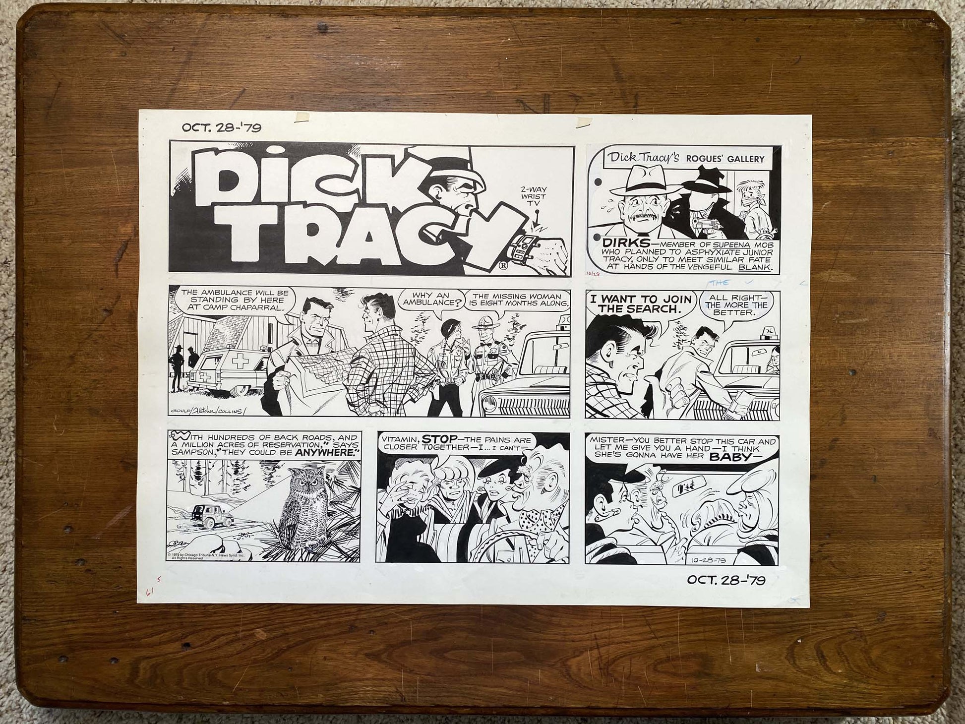 Dick Tracy Sunday 10/28/79 Original Art Illustration | Fletcher Studio