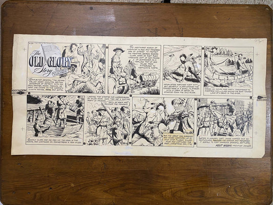 The Old Glory Story: History of the American Flag 4/24/55 Original Art Illustration | Fletcher Studio