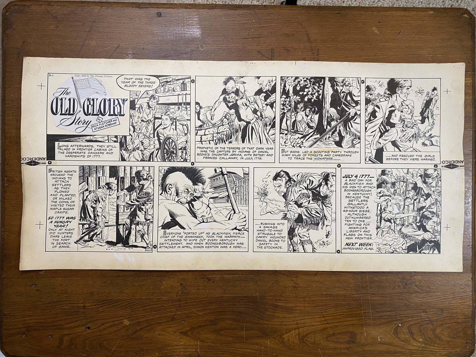 The Old Glory Story: History of the American Flag 5/1/55 Original Art Illustration | Fletcher Studio
