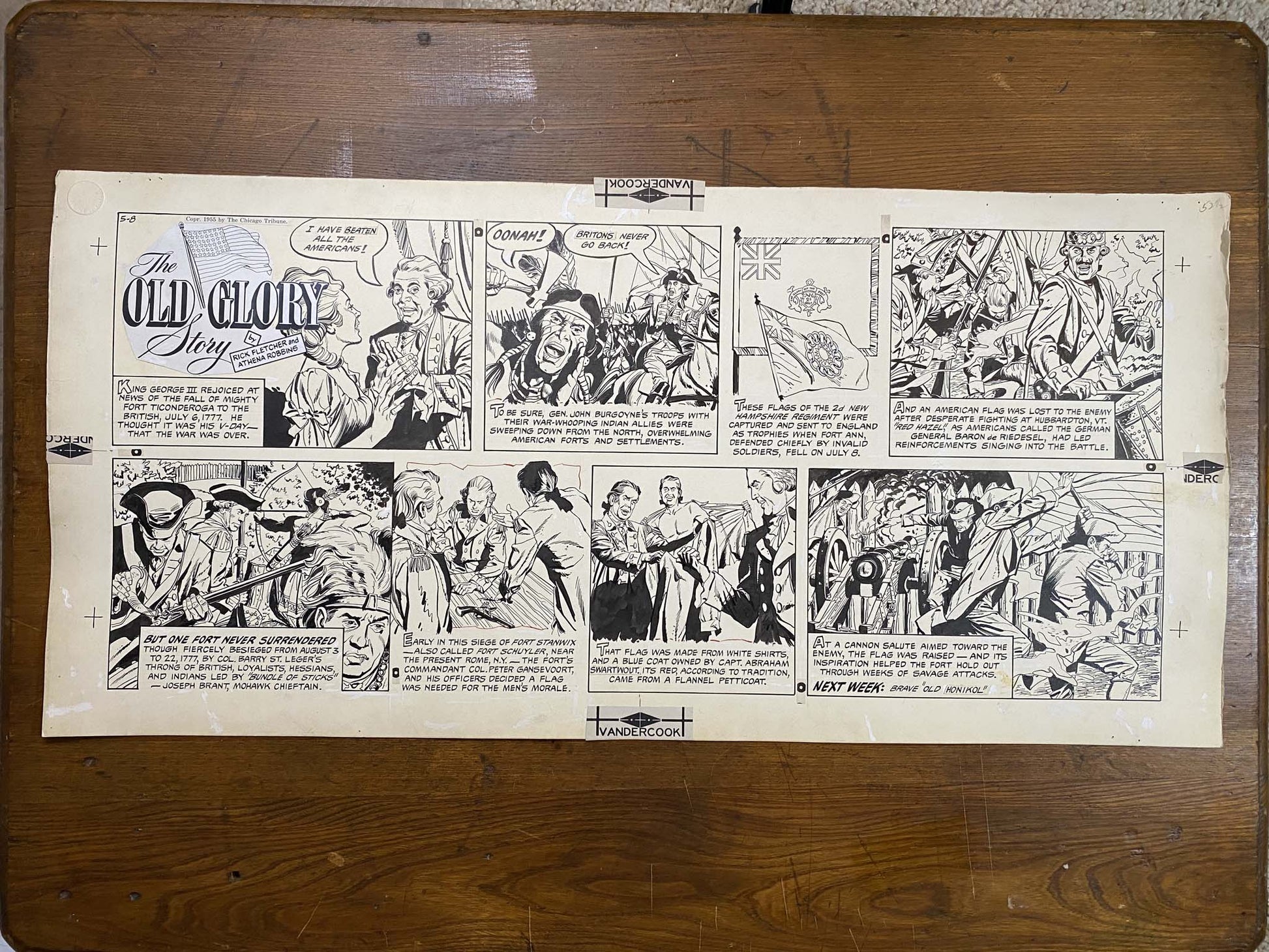 The Old Glory Story: History of the American Flag 5/8/55 Original Art Illustration | Fletcher Studio