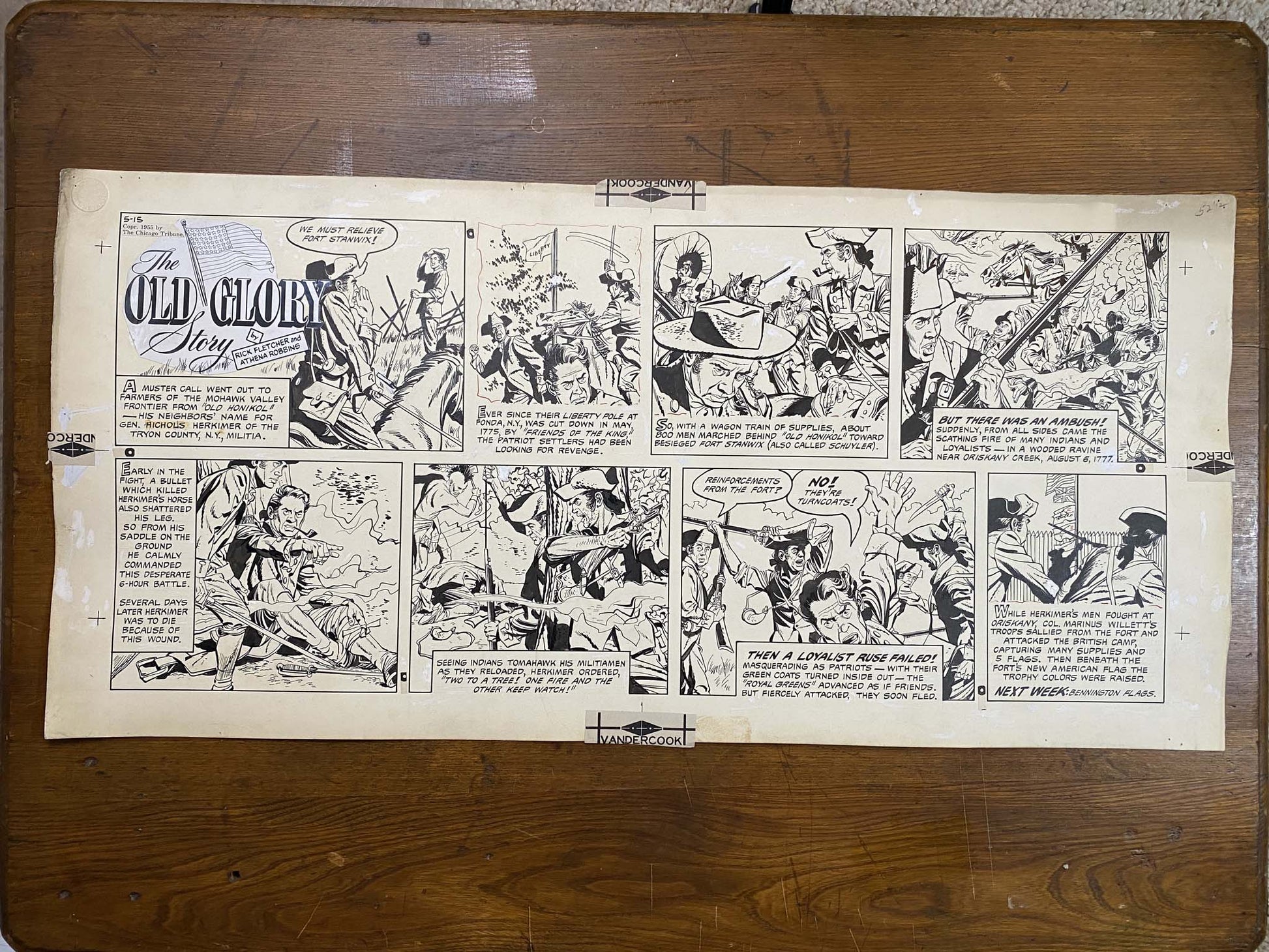 The Old Glory Story: History of the American Flag 5/15/55 Original Art Illustration | Fletcher Studio