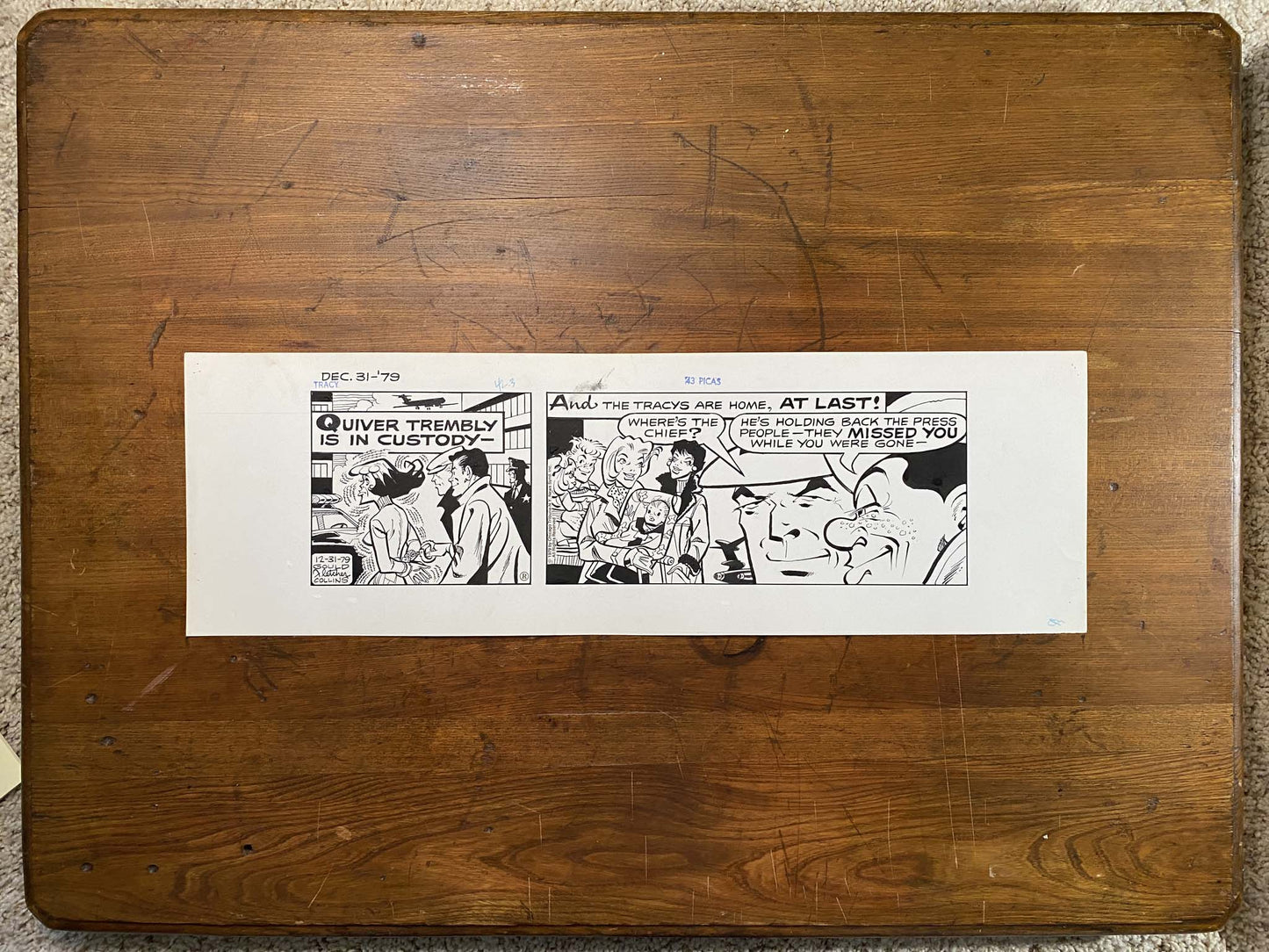 Dick Tracy Daily 12/31/79 Original Art Illustration | Fletcher Studio