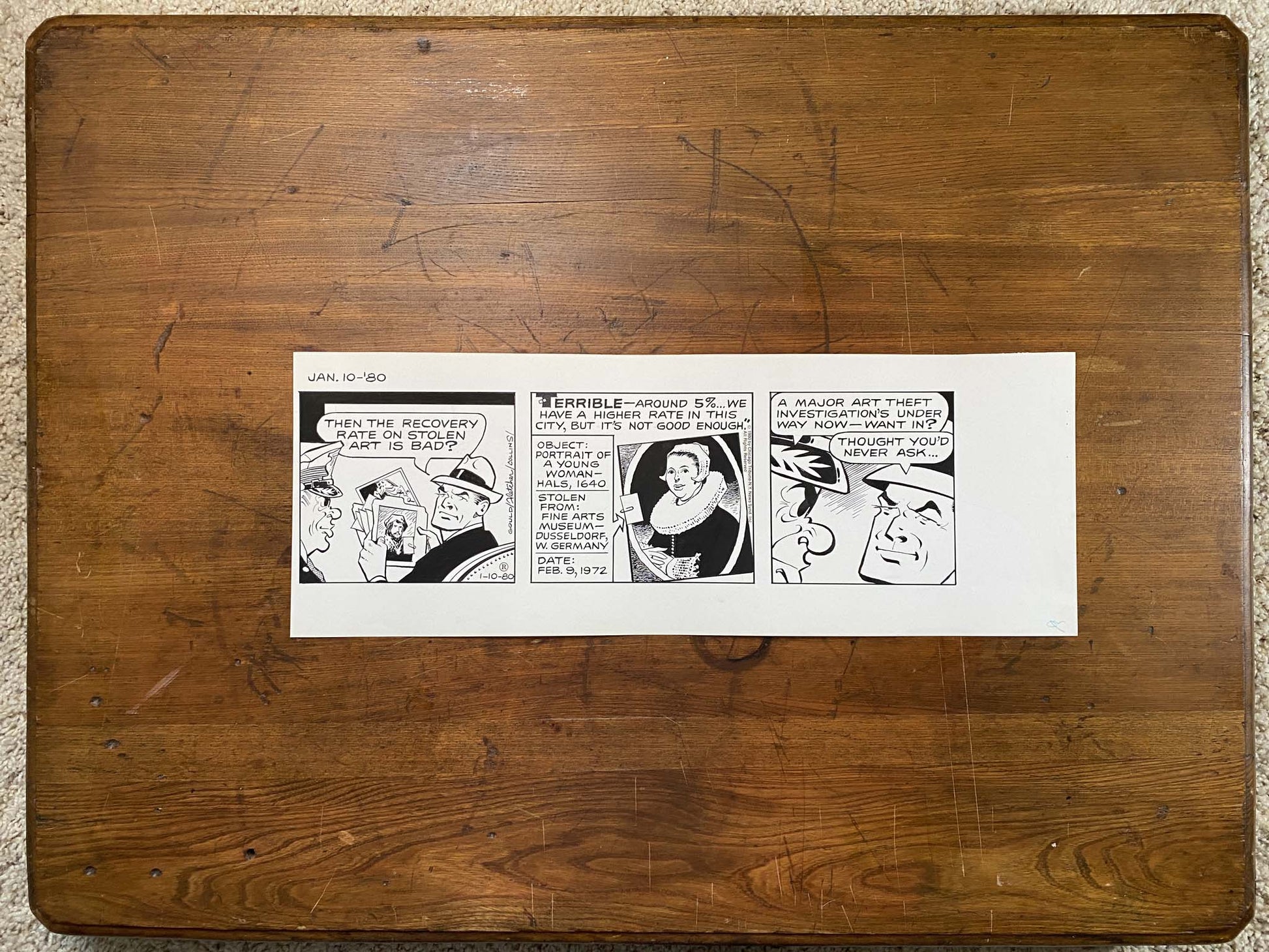 Dick Tracy Daily 1/10/80 Original Art Illustration | Fletcher Studio